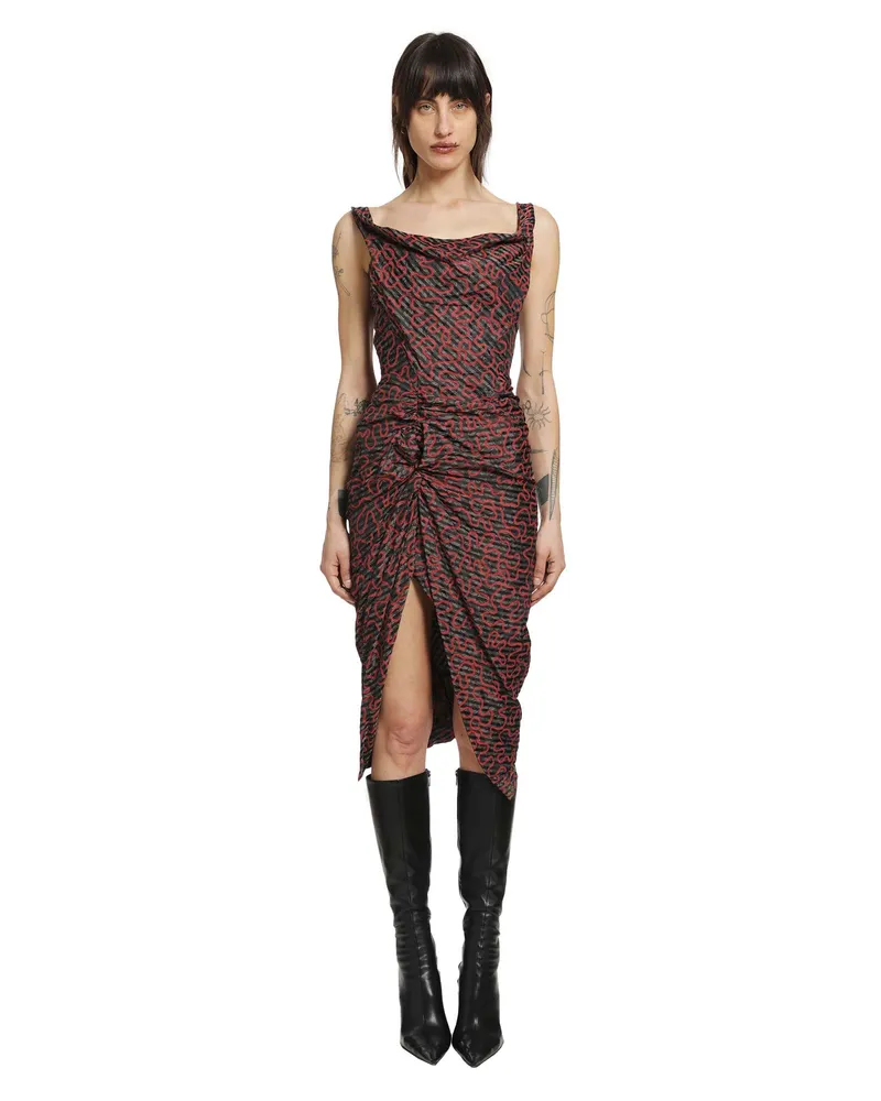 Vivienne Westwood Sleeveless Side Panther Dress Multicolor