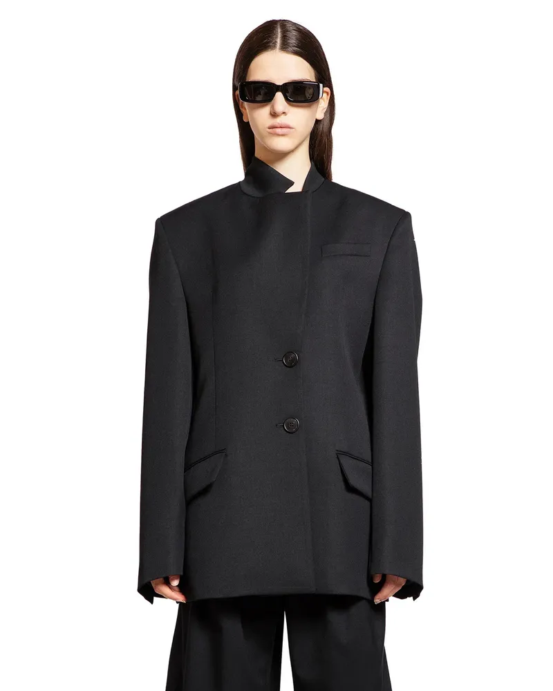 ATTICO Blazer in gabardina di lana Black
