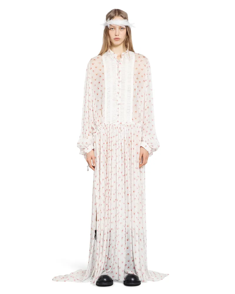 Ann Demeulemeester Tren X-Long Dress White