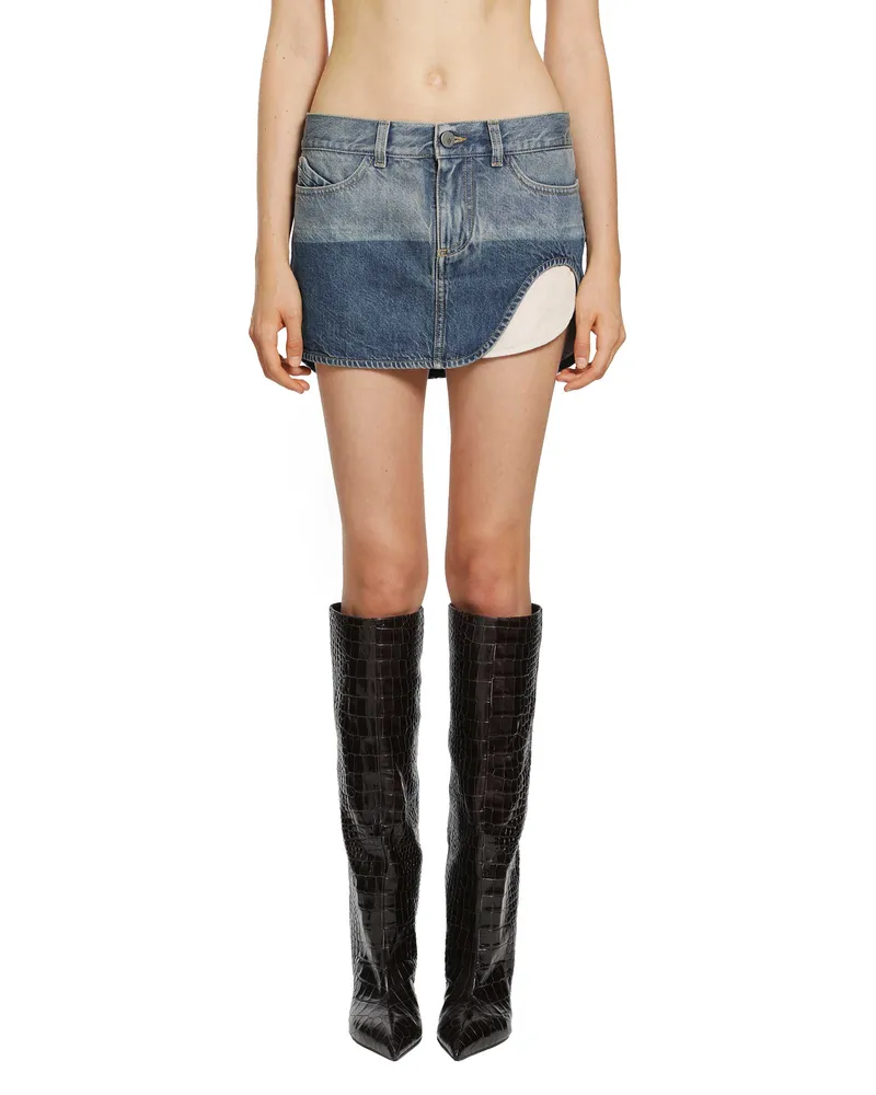ATTICO Denim Mini Skirt Blue