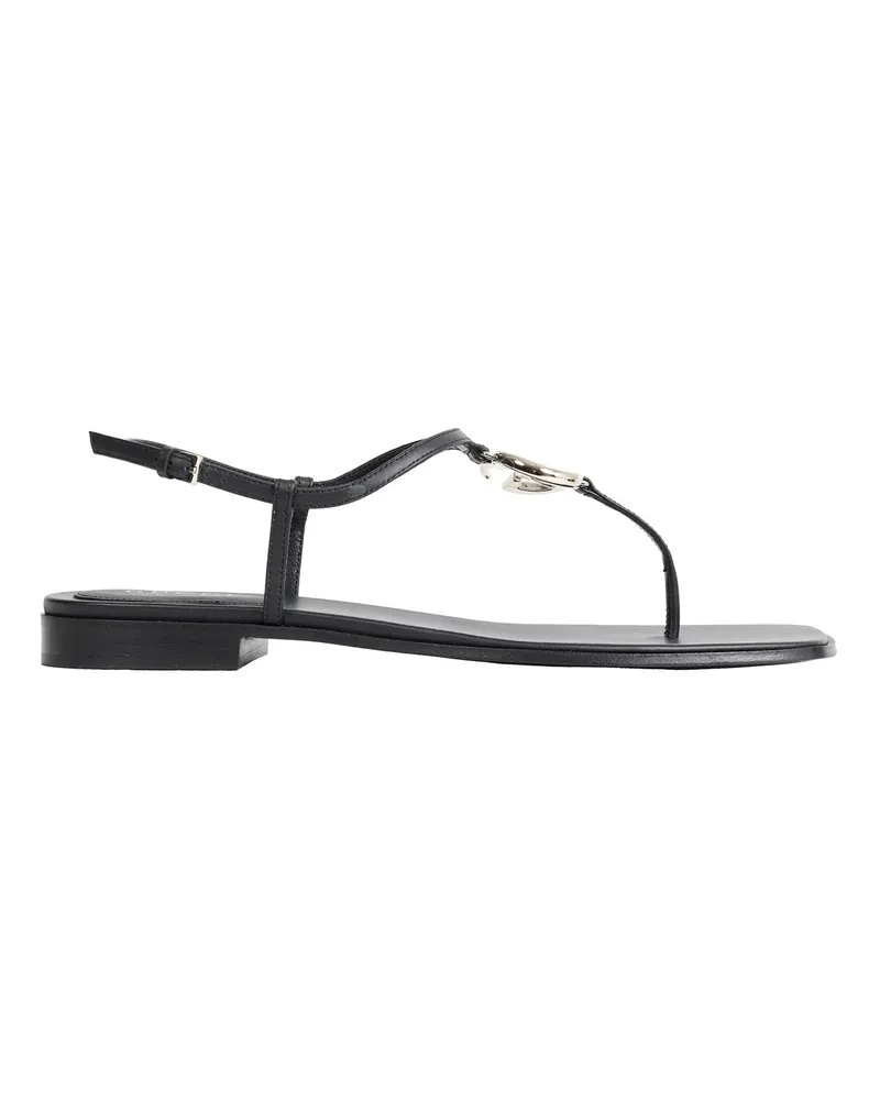 Gucci GG Marmont Thong Leather Sandals Black