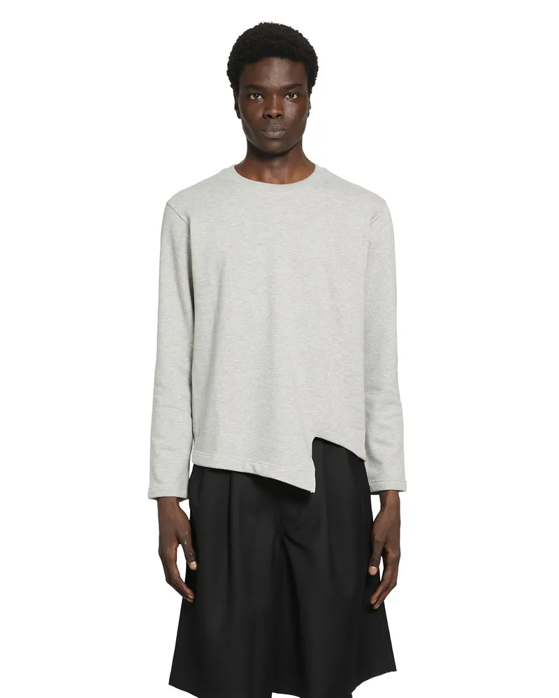Comme des Garçons Cut-Out Long Sleeve T-Shirt in Cotton Grey