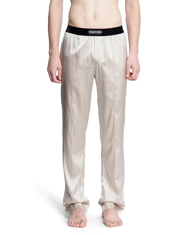 Tom Ford Stretch Silk Satin Pyjamas Beige