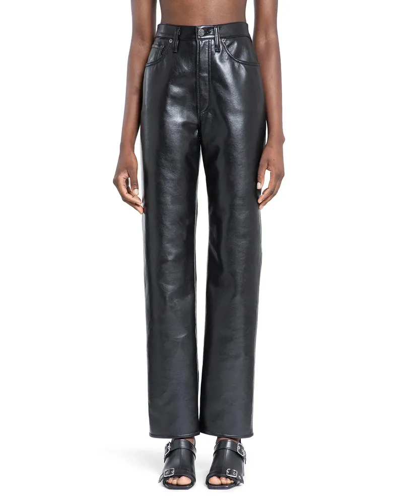 AGOLDE Pantaloni lunghi a vita alta e dritti anni '90 Black