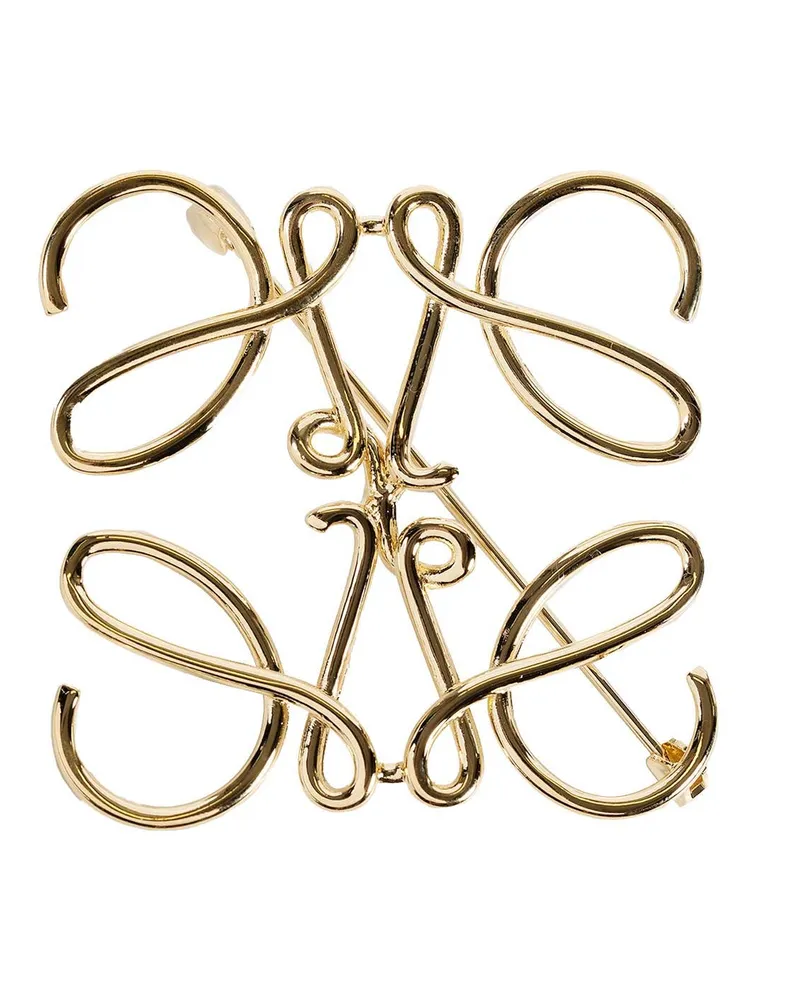 Loewe Anagram Brooch Gold