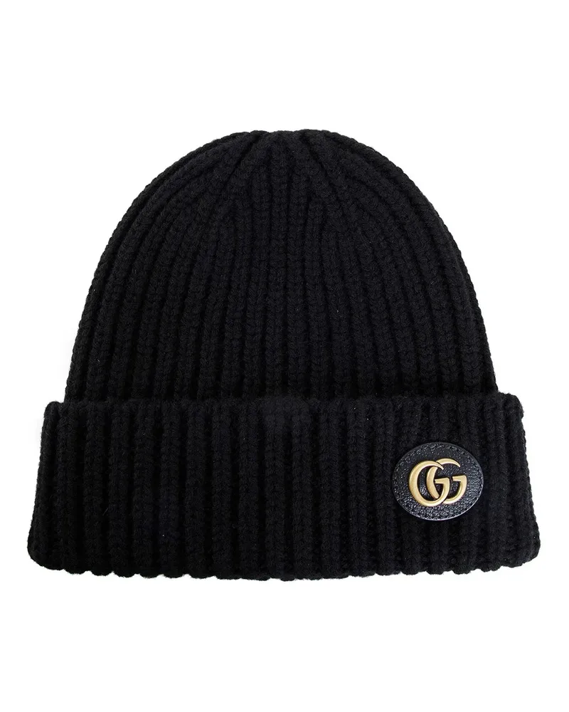 Gucci Berretto in lana cashmere con doppia g Black