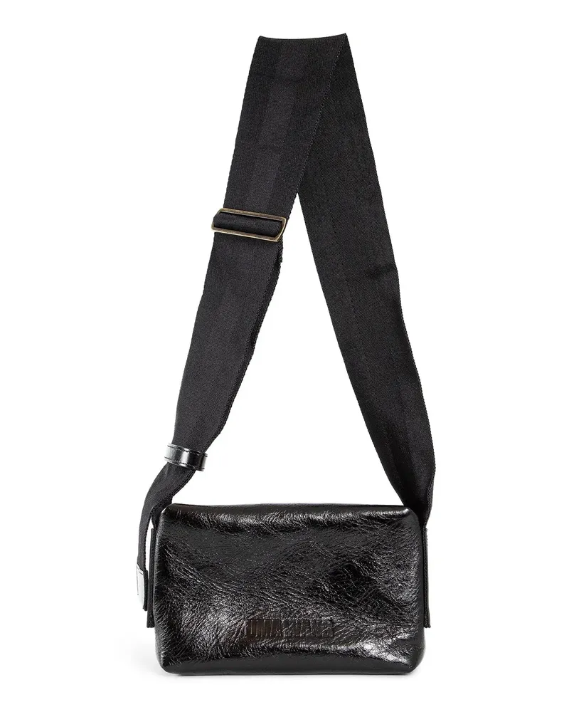Uma Wang Small leather Shoulder Bag Black