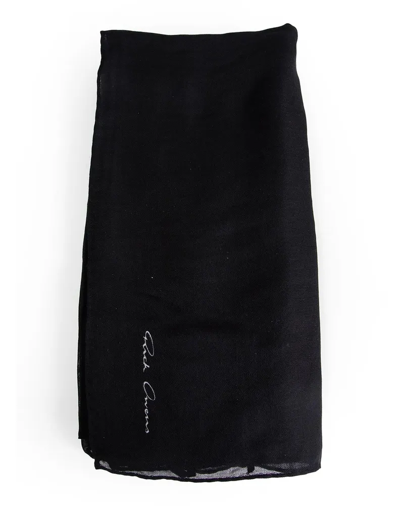 Rick Owens Temple Printed Scarf Black