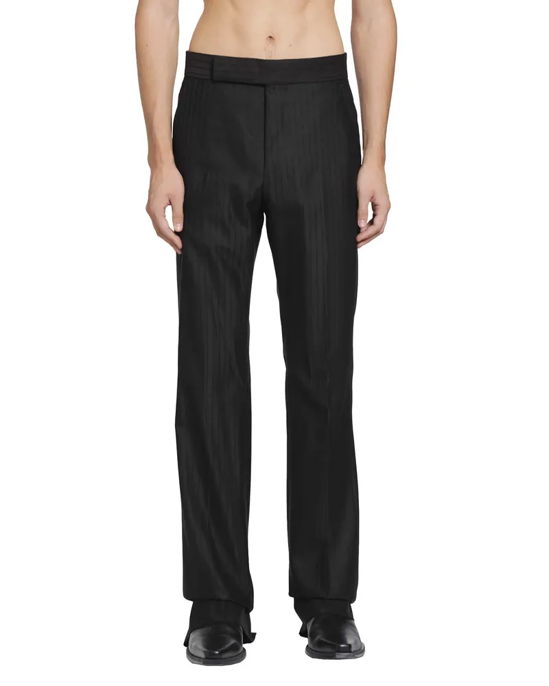 Tom Ford Broken Twill Satin Stripe Trousers Brown