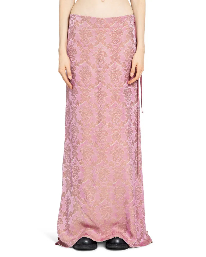Ann Demeulemeester Sheila Long Bias Skirt Pink