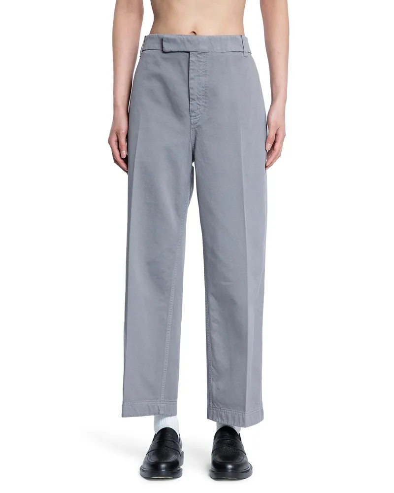 Thom Browne Garment Dyed Chino Trousers in Cotton Twill Grey