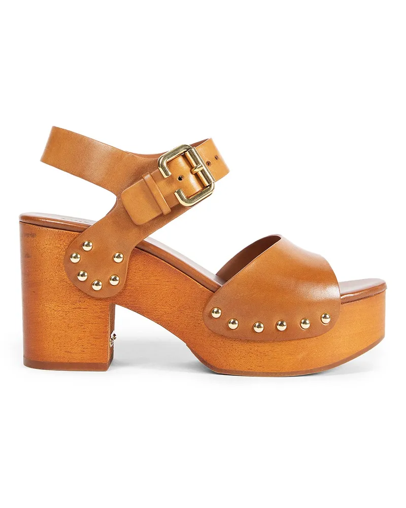 Chloé Jeannette wedge clogs Brown