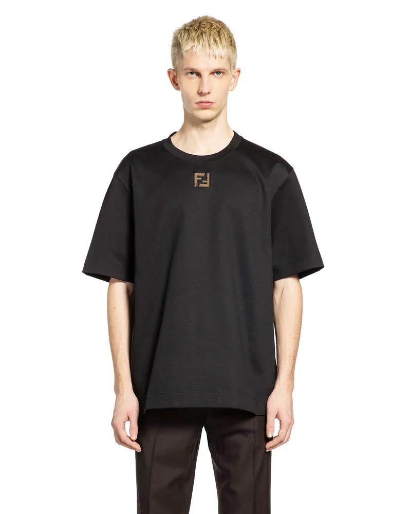 Fendi Corduroy FF Cotton T-Shirt Black