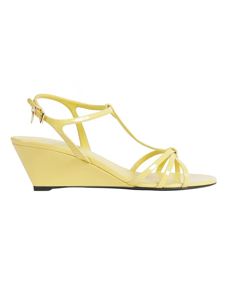 Prada Patent Leather Sandals Yellow