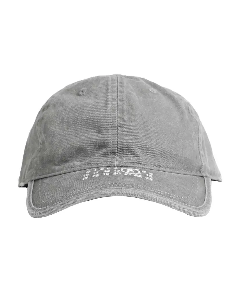 Maison Margiela Washed Cotton Label Cap Grey