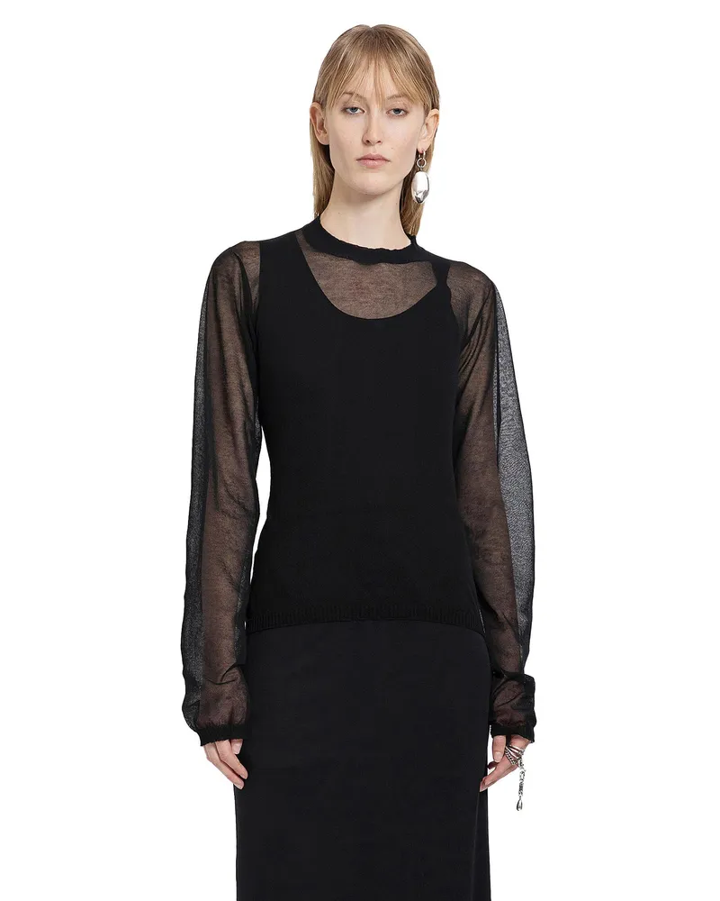Ann Demeulemeester Knit Betsy Long Sleeve T-Shirt Black