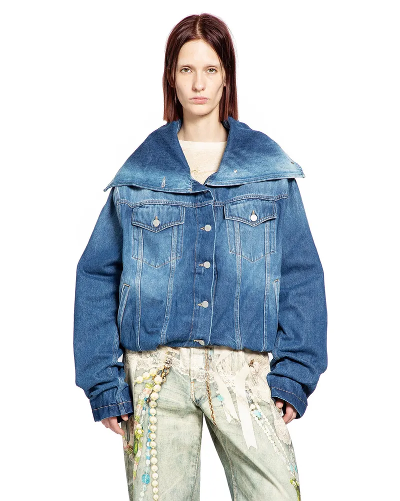 Acne Studios Crinkled Denim Jacket Blue