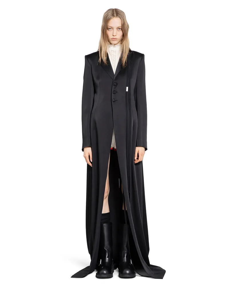 Ann Demeulemeester Abke X-Long Open Front Coat Black