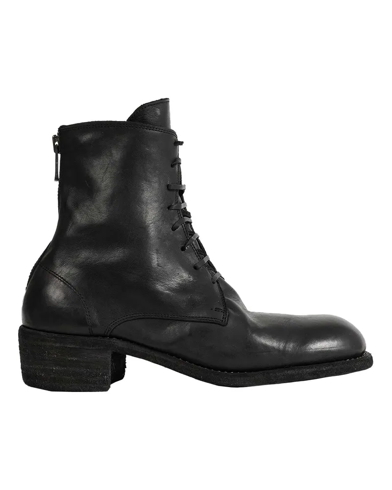 GUIDI Leather Ankle Boots Black