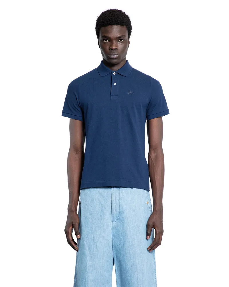 Valentino Garavani VLogo Polo Shirt Blue