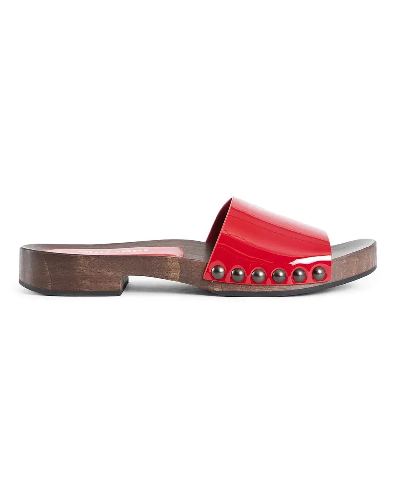 Miu Miu Patent Leather Clogs Red