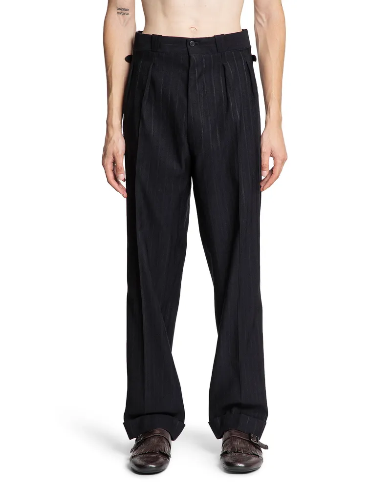 Prada Pinstriped Wool trousers Black