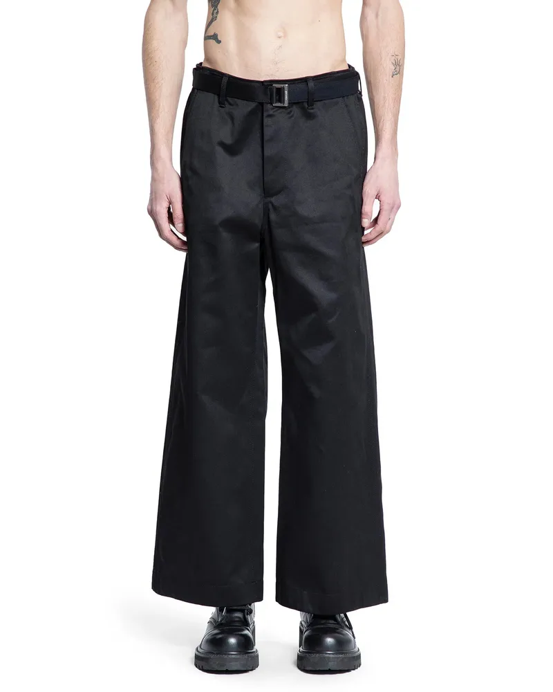 Sacai Pantaloni Chino in Cotone Black