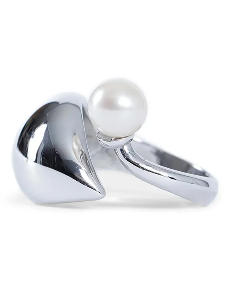Alan Crocetti Blown Alien Pearl Ring Silver