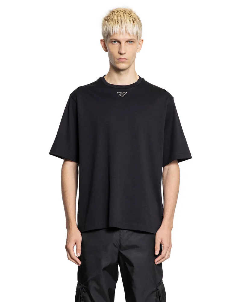 Prada Cotton Oversize T-Shirt Black