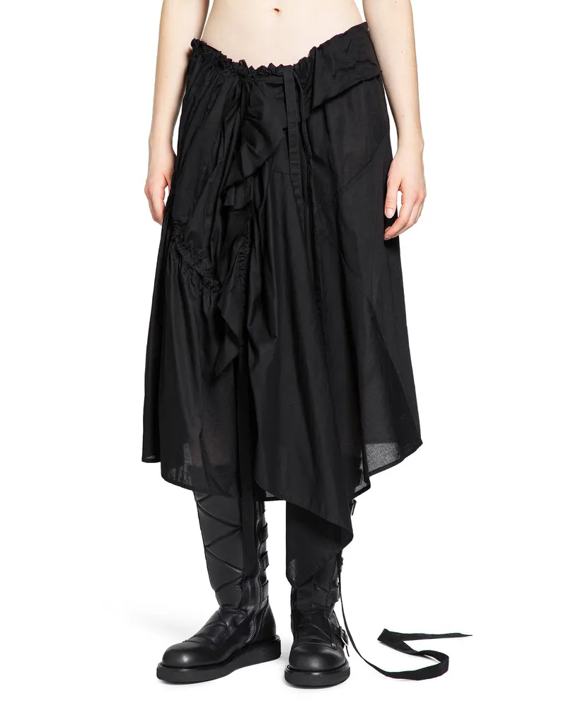 Ann Demeulemeester Maike Ruffled Midi Sirt Black