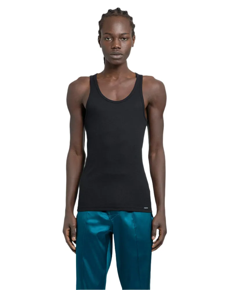 Tom Ford MAN BLACK T-SHIRTS & TANK TOPS Black