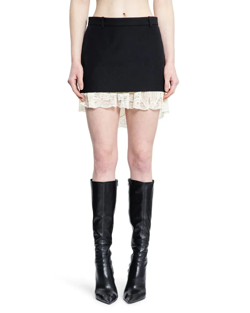 Balenciaga Lingerie Mini Tailored Skirt Black&white