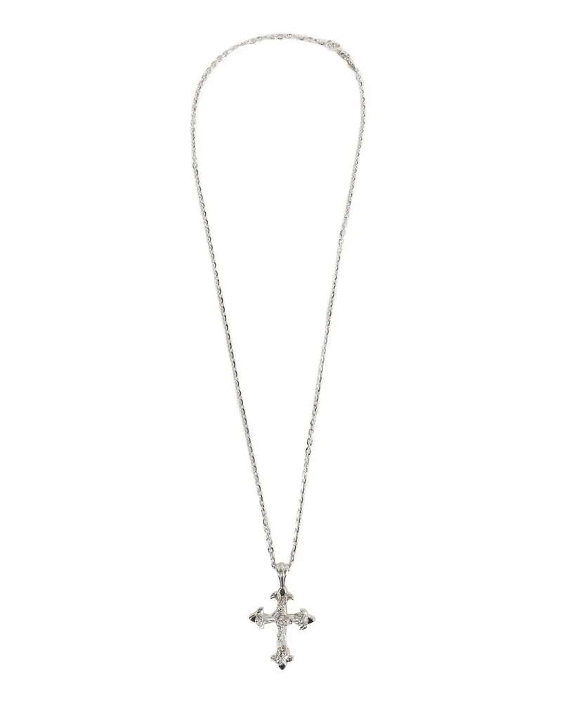 Emanuele Bicocchi Rose Cross Large Necklace Silver