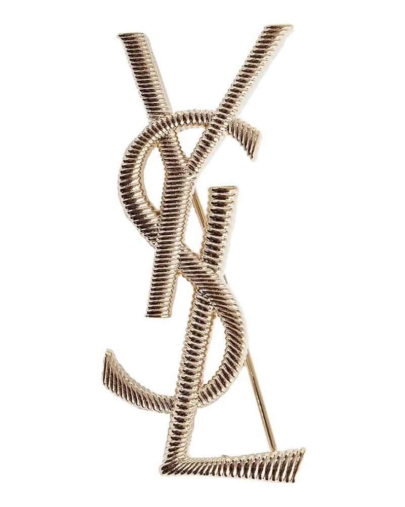 Saint Laurent Spilla Cassandre in metallo Gold
