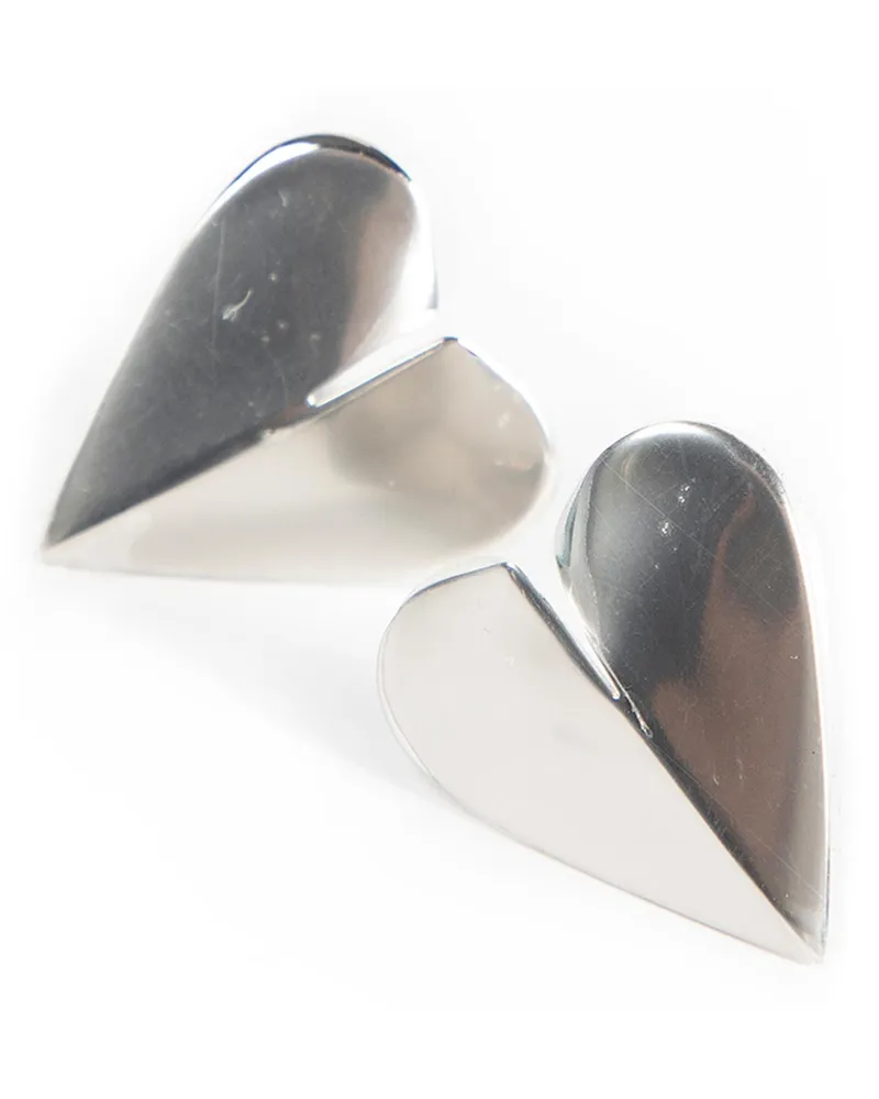 Alaïa Le Coeur Mini Torn Earrings Silver
