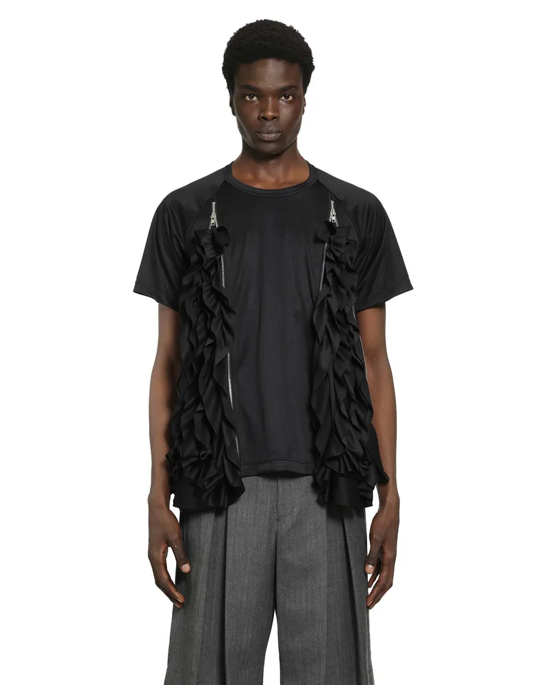 Comme des Garçons Ruffled Poly Jersey T-Shirt Black