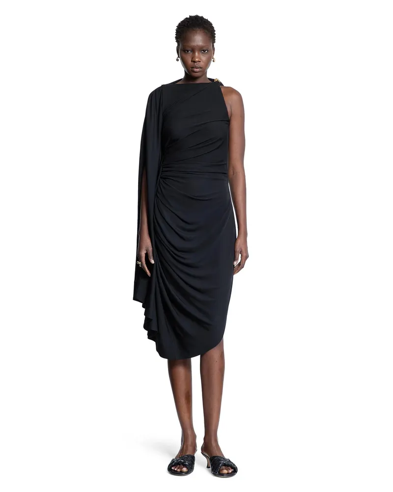 Bottega Veneta Viscose Jersey Draped Dress Black