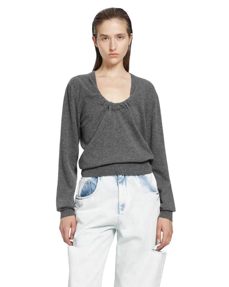 Maison Margiela Twisted Knit Crewneck Sweater Grey