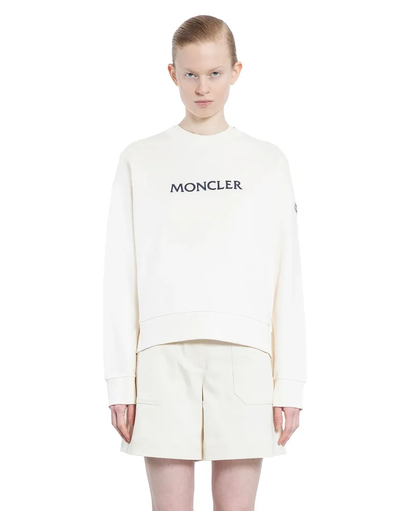 Moncler Embroidered Logo Sweatshirt Off-white