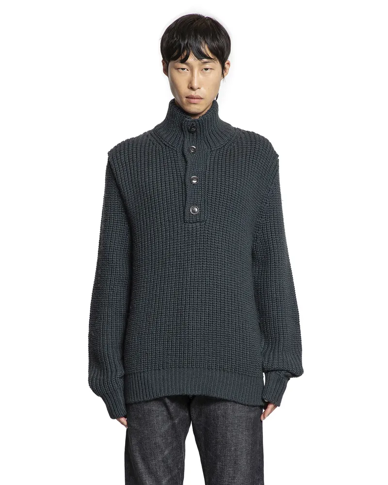 Tom Ford Cashmere Wool Half-Button Sweater Green