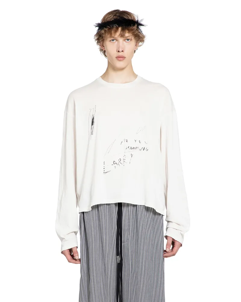 Ann Demeulemeester Are you Dreaming'' Long Sleeve T-Shirt White