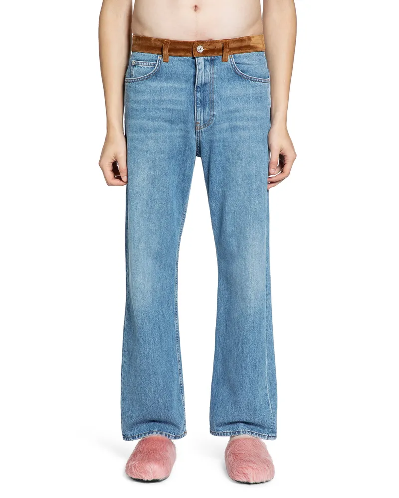 Marni Velvet Waistband Jeans Blue