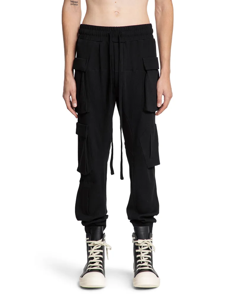 THOM KROM Waffle Cotton Jersey Sweatpants Black