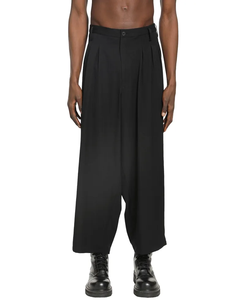 Yohji Yamamoto 12 Tucks Pleated Trousers Black