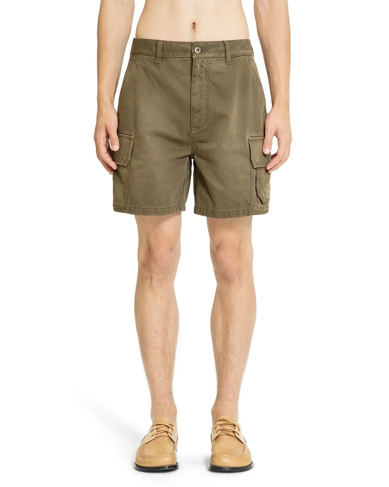 Loewe Pantaloncini Cargo in Cotone Green