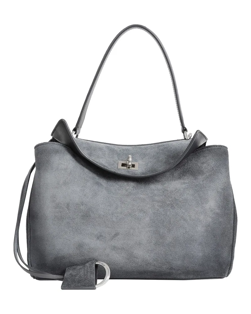 Balenciaga Rodeo Suede Top Handle Bag Grey