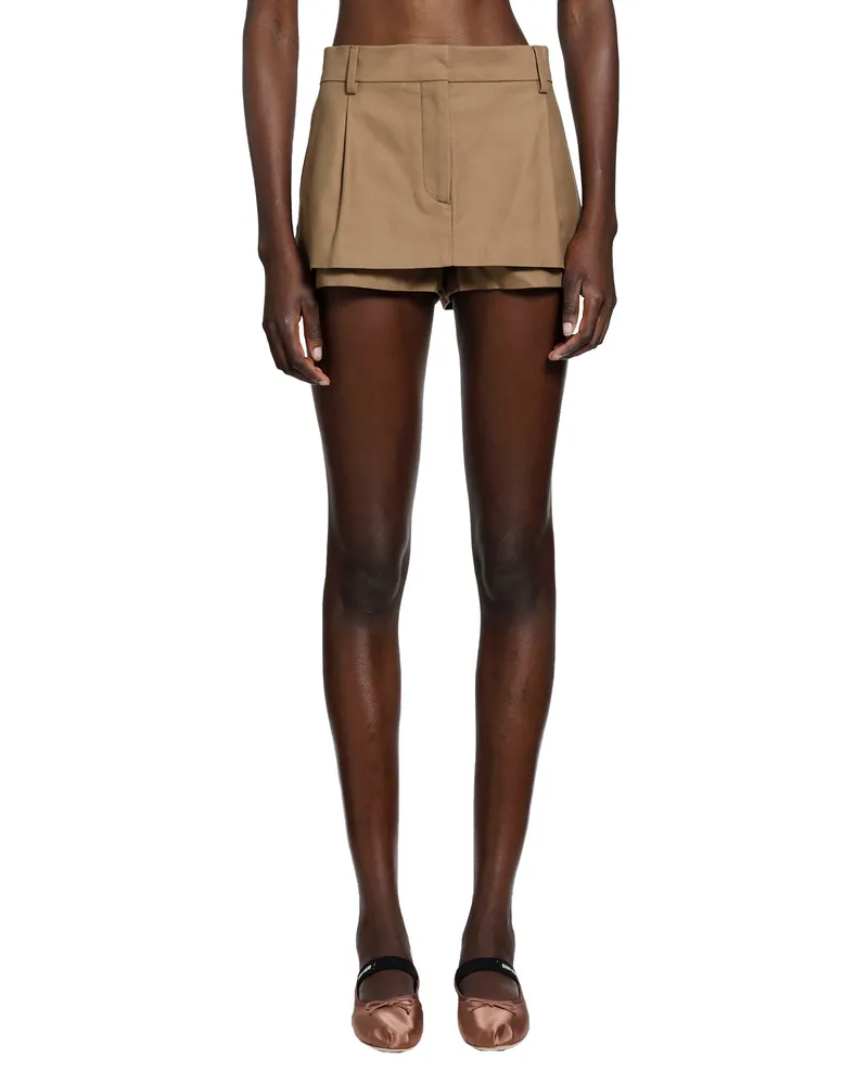 Acne Studios Layered Satin Mini Skirt Beige