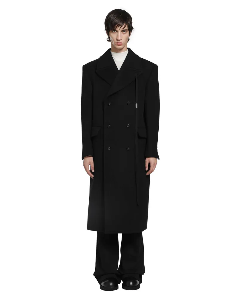Ann Demeulemeester Jake Double-Breasted High Comfort Coat Black