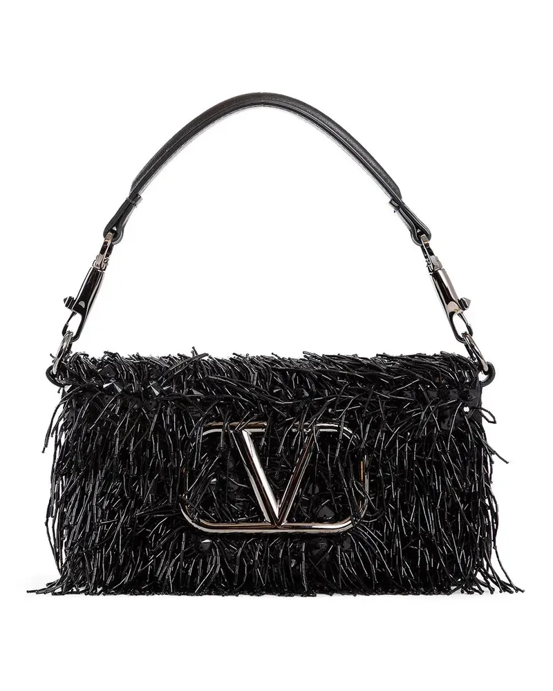 Valentino Garavani Borsa a tracolla piccola ricamata 'Loco Black