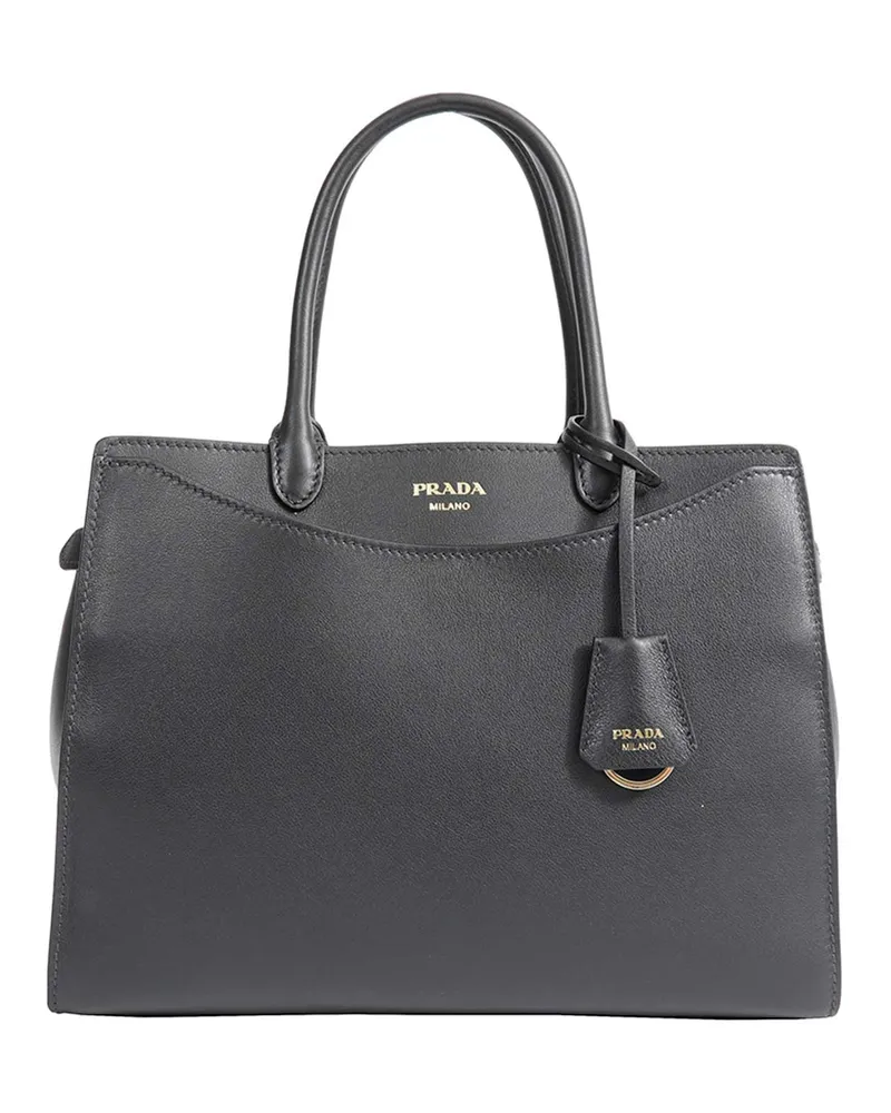 Prada Prelude Large Leather Handbag Brown